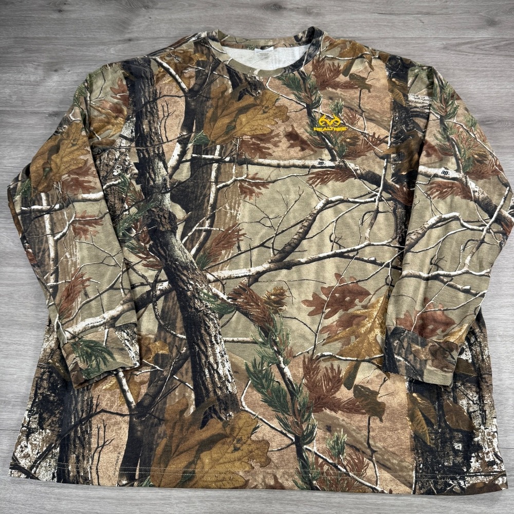 Realtree AP Camo Long Sleeve T-Shirt Mens XXXL Camouflage Hunting Tee TS1140 3XL